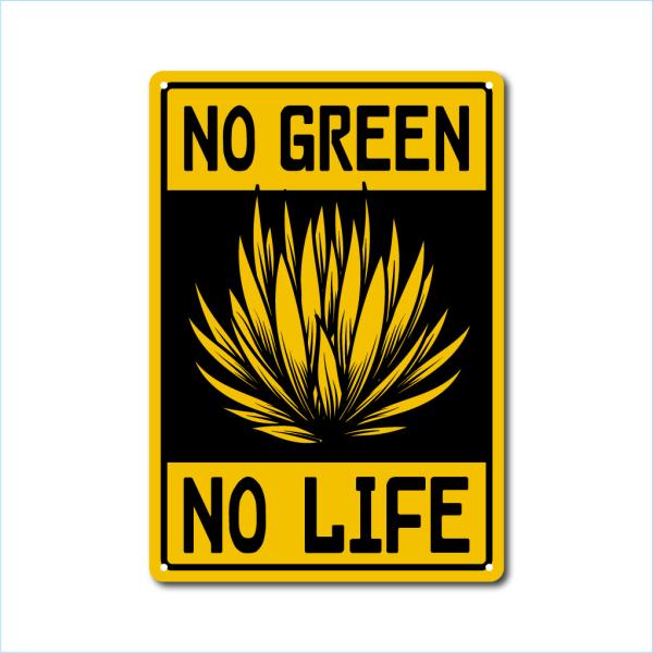 ガーデンサインプレート ドライガーデン 36cm＊25cm NO GREEN NO LIFE C