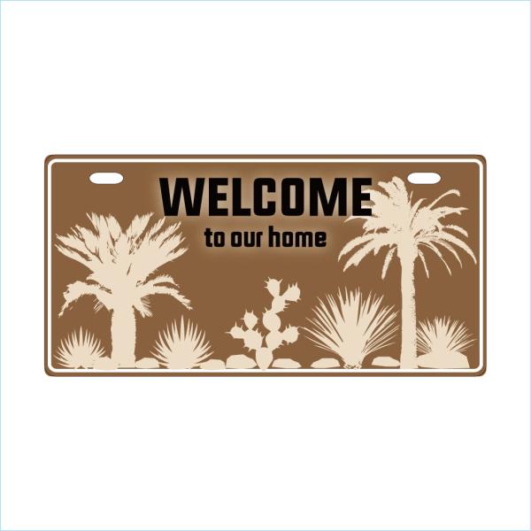 ガーデンサインプレート ドライガーデン 30cm＊15cm WELCOME　BR