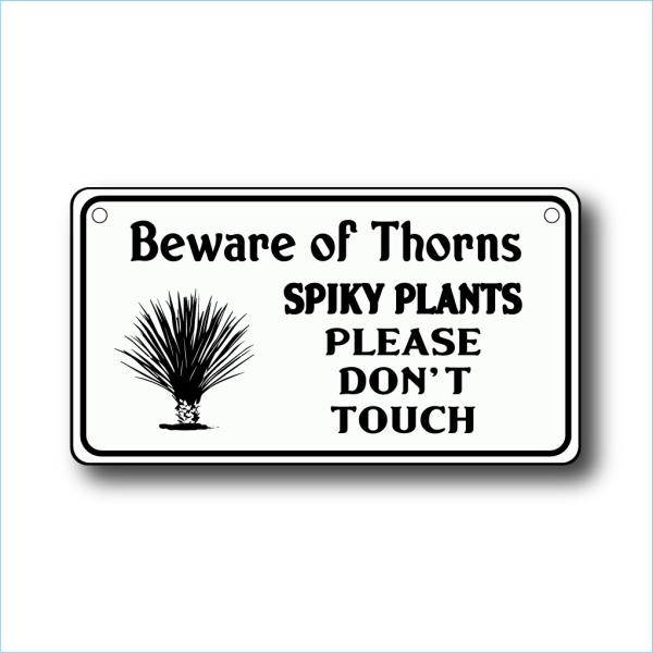 ガーデンサインプレート ドライガーデン 23cm＊12.5cm 「SPIKY PLANTS 横WH」