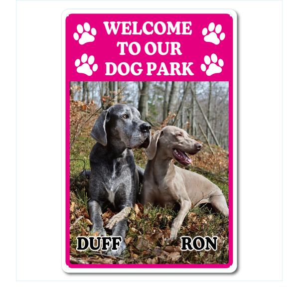 カスタム オリジナル ドッグ パーク サインプレート Welcome  54cm＊36cm「DOG ...