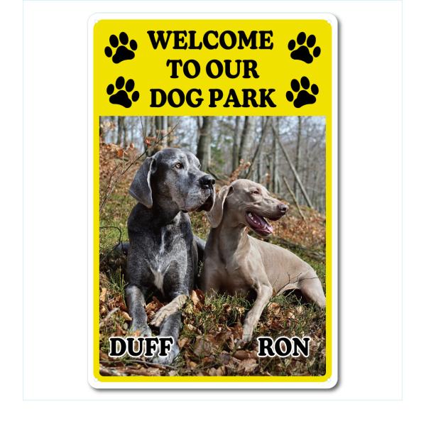 カスタム オリジナル ドッグ パーク サインプレート Welcome  54cm＊36cm「DOG ...