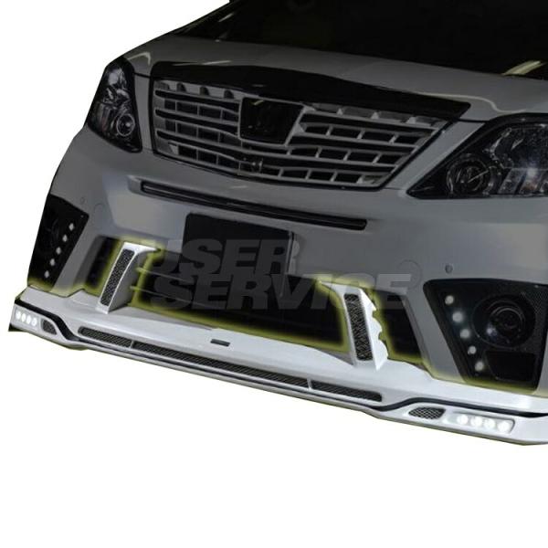 ロウェン アルファード 20系 後期 フロントスポイラー ※LEDスポットあり FRP 未塗装 1T...