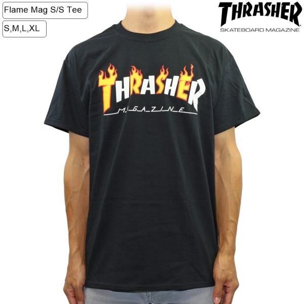 半袖 Tシャツ スラッシャー THRASHER tシャツ Flame Mag S/S Tee Bla...