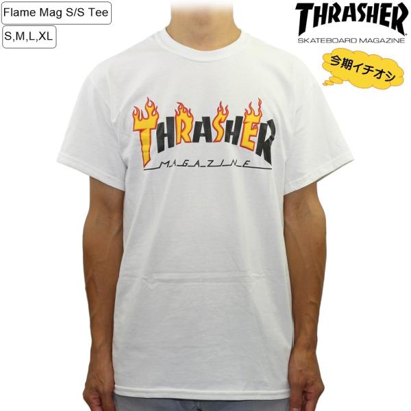 半袖 Tシャツ スラッシャー THRASHER tシャツ Flame Mag S/S Tee Whi...