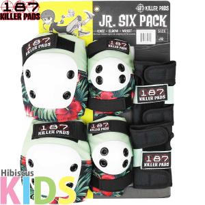 187 スケボー キッズプロテクター ハイビスカス 子供 3点セット Killerpads Junior Six Pack Hibiscus ヒジ ヒザ 手首 キラーパッド スケートボード｜cutback2