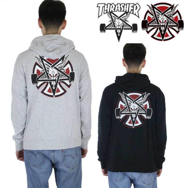 スラッシャー インディペンデント パーカー スウェット フード コラボレーション Thrasher ...