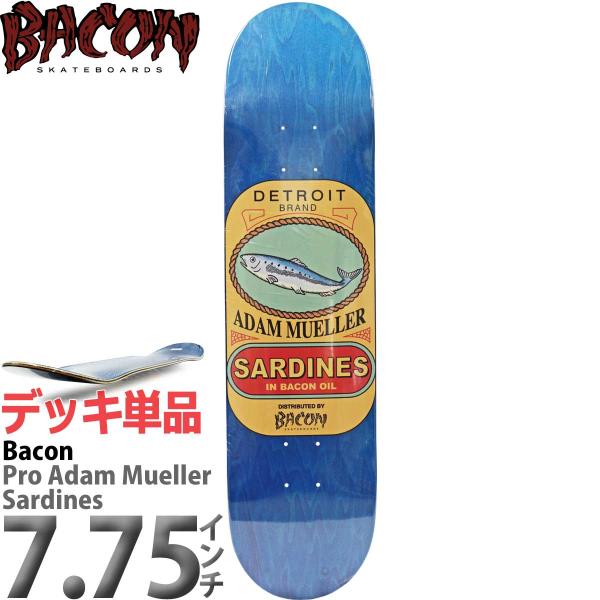 ベーコン 7.75インチ スケボー デッキ Bacon Skateboard Pro Adam Mu...