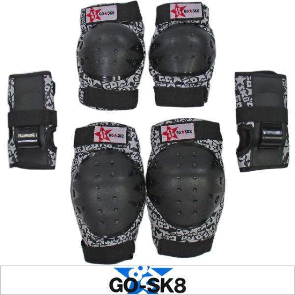 GOSK8 ゴースケート キッズ プロテクター ヒジ ヒザ 手首 3点セット XS,S スケートボー...