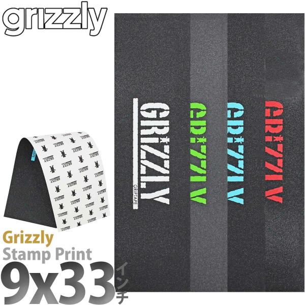 グリズリー スケボー デッキテープ 9x33インチ Grizzly Griptape Stamp P...