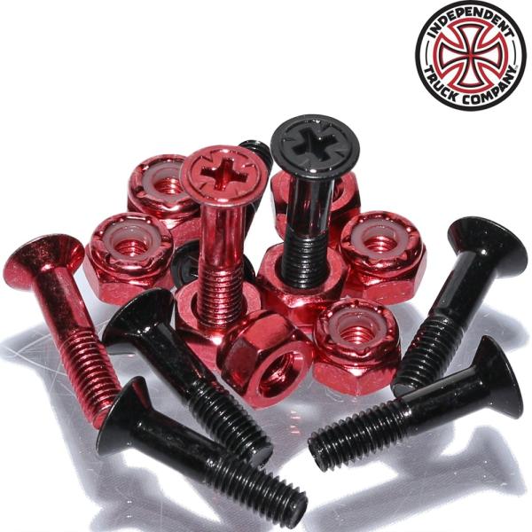 スケボー ボルト ナット インディペンデント インディ 純正 パーツ ネジ 赤 レッド スケートボー...