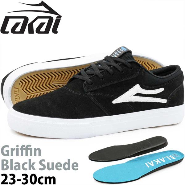 ラカイ グリフィン 23-30cm スケボー シューズ Lakai Griffin Black Su...