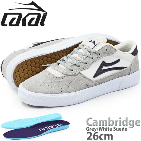 ラカイ ケンブリッジ 26cm スケボー シューズ Lakai Cambridge Grey Whi...