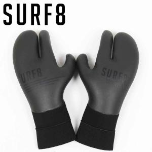 SURF8 グローブ 4mm / 3mm サーフィン 防寒 冬 サーフ8 Lobster Gloves ロブスターグローブ 3本指 グラフェンブラック起毛 保温 防水｜cutback2