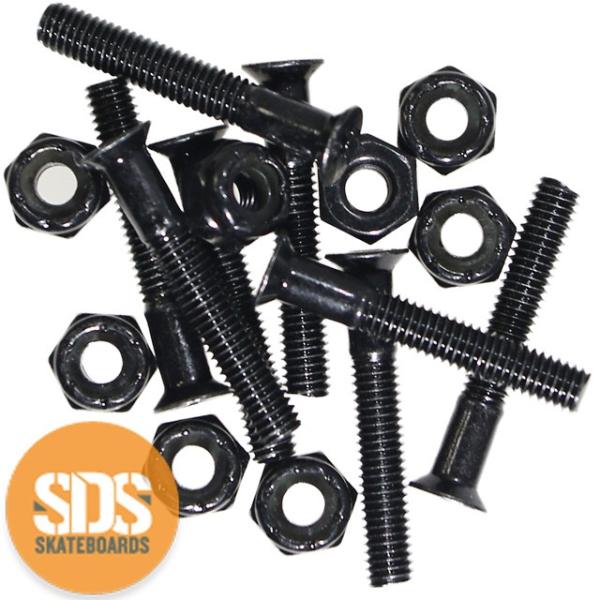 スケボー ボルト ナット 1.25 インチ ブラック 8本 セット スケートボード スケート ネジ ...