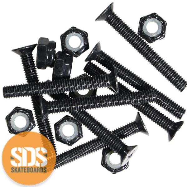 エスディーエス SDS ボルト/ナット ブラック 1.5インチ 8本 スケートボード スケート ハー...