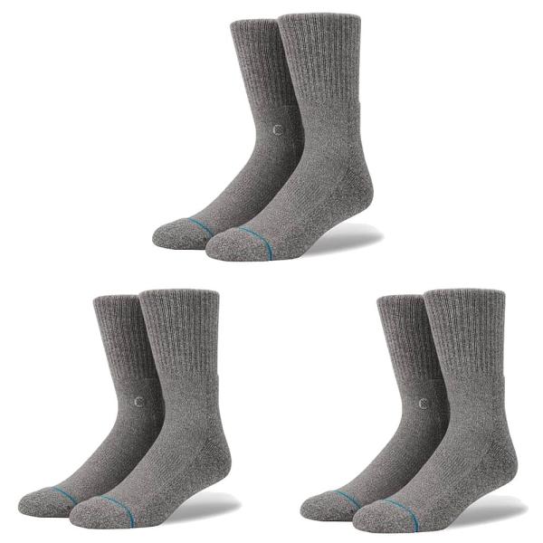 スタンス ソックス Stance Socks 靴下 Icon Grey Heather 3足セット ...