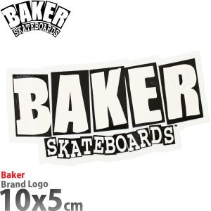 ベイカー スケボー ステッカー ブランドロゴ 約10ｘ5cm Baker Brand Logo Sticker ホワイト/ブラック シール スケートボード スケボーステッカー