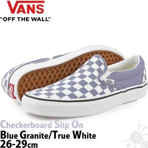 バンズ スリッポン Vans Checkerboard Classic Slip On Blue/White スケボー スケートボード チェッカーボード チェック ストリート 靴 ブランド US企画｜cutback2