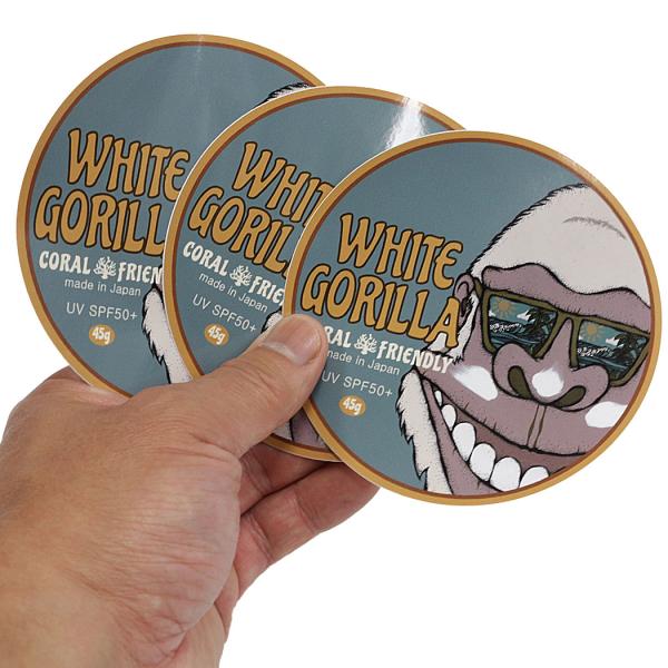 ホワイトゴリラ 日焼け止め ブランドステッカー 10×10cm White Gorilla OG S...