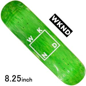 WKND 8.25インチ スケボー デッキ ウィークエンド スケートボード Silver Glitter Logo Green かっこいい おすすめ 人気 ブランド｜cutback2