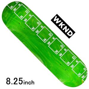 WKND 8.25インチ スケボー デッキ ウィークエンド スケートボード Side Logo Green かっこいい おすすめ 人気 ブランド｜cutback2