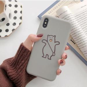 爆買　グレー　シンプル　ゆるーい　ポシェットクマ　スマホケース　携帯カバー　iPhoneX/XS