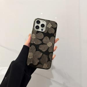 ブラックフラワー 油絵風 高級感 お洒落 大人...の詳細画像1
