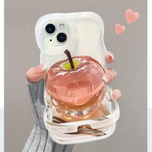 トリックアート クリスタルアップル うねうね 透明ケース 2WAYスタンド スマホケース iPhoneケース iPhoneX/XS/XR/XSMAX/11/12/13/14/15/16 iPhone17 iPhoneAIR