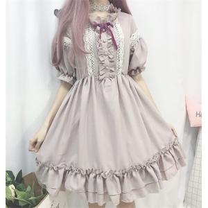 ワンピース ロリータ 半袖ワンピース ハイウエスト