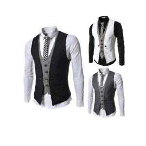 メンズ スーツ ジレ ベスト 細身 フォーマルベスト メンズ ジレ ベスト スーツ カジュアル ファッション 結婚式 ドレスアップ  コーディネート二枚送料無料