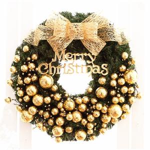 全品2枚で送料無料クリスマスリース/ドア飾りリボ...の商品画像