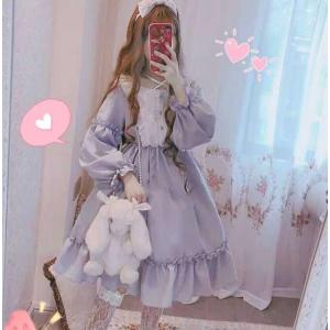 ロリータワンピース ドレス/長袖/ゴスロリガールズ ２色　アリスゆめかわいい