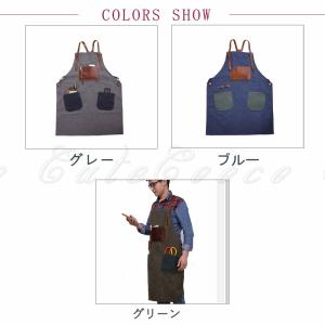 作業エプロン ワークエプロン PU キャンバス...の詳細画像1