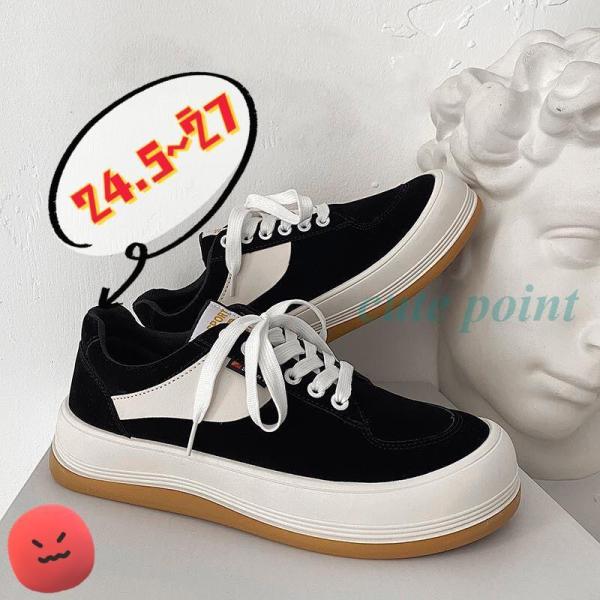 スニーカー メンズ ランニングシューズ 厚底スニーカー 黒 ウォーキングシューズ スケシュー カジュ...