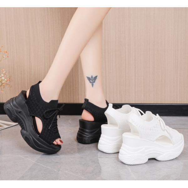 サンダル 厚底 レディース メッシュ 脱ぎやすい スニーカー 脚長効果 スポーツサンダル シンプル ...