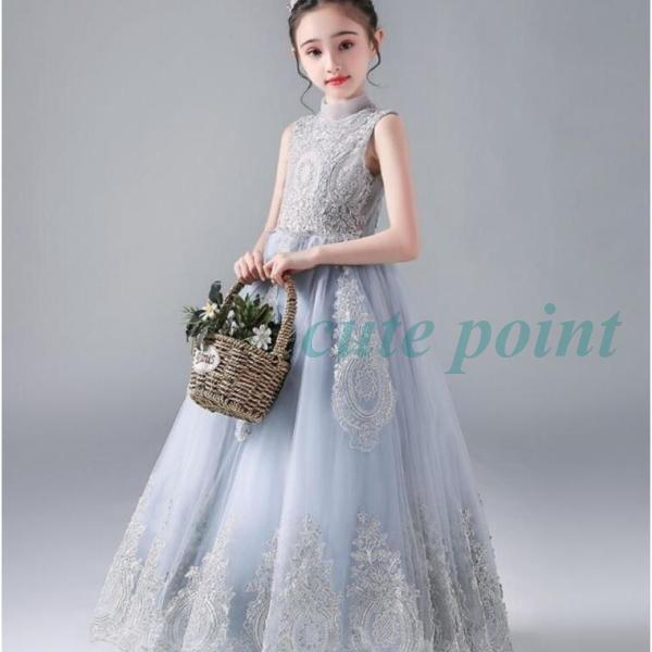 子供ドレス ピアノ発表会 ジュニアドレス ふんわりチュール160 150 140 演奏会 結婚式 キ...