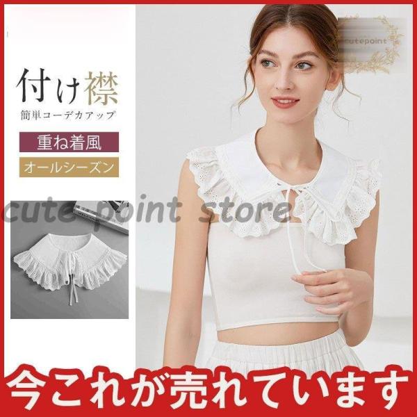 ドール 付け襟 レディース レース セール オールシーズン シャツ フリル 合わせやすい 重ね着風 ...