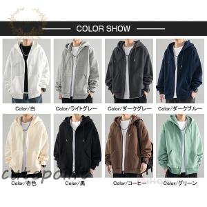 スウェット パーカー メンズ 薄手 無地 長袖...の詳細画像2