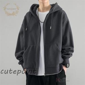 スウェット パーカー メンズ 薄手 無地 長袖...の詳細画像5