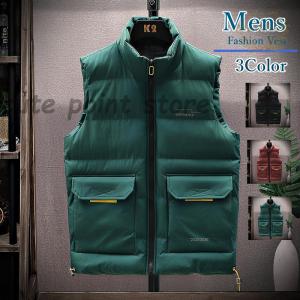 中綿 ダウンベスト メンズ ベスト アウター ジレベスト 無地 カジュアルベスト ジャケット アウター 防寒 秋 冬 冬服 新作