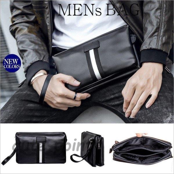 セカンドバッグ ハンドバッグ 手持ち  メンズ バッグ PU かばん 鞄 メンズバッグ カジュアル ...