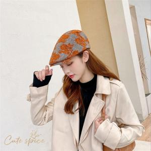 帽子 レディース ハンチング キャスケット 秋 冬