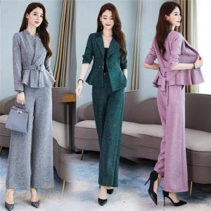 セットアップ スーツパンツ レディース ワイドパンツ