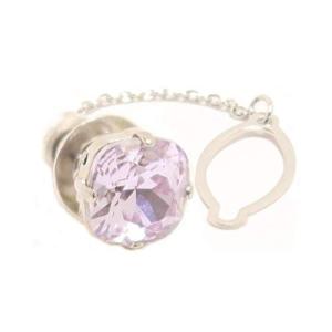 全10色 ラペルピン タイタック スワロフスキー ストーン ピンブローチ バイオレット(pink)