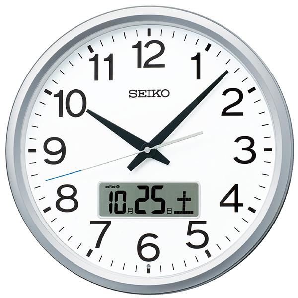 SEIKO セイコー 掛け時計 銀色メタリック PT202S プログラムクロック オフィスタイプ 日...