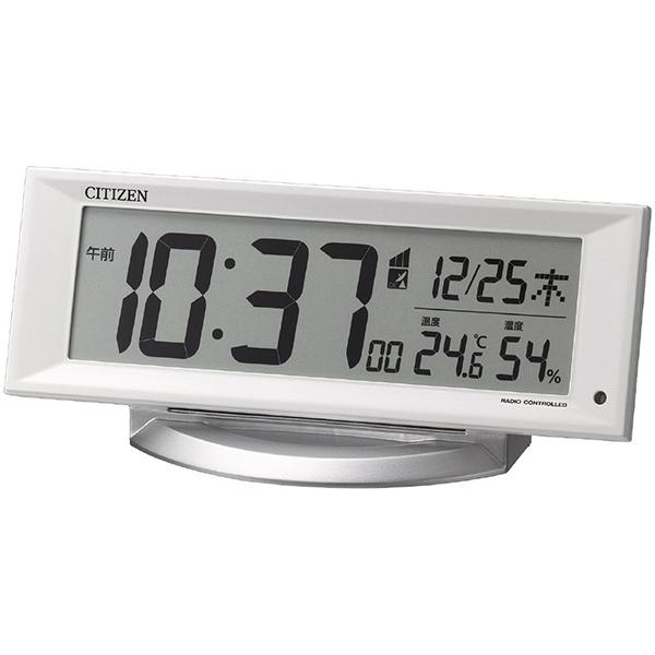 リズム 8RZ202003 目覚まし時計 白 8RZ202-003 デジタル 電波自動受信機能有
