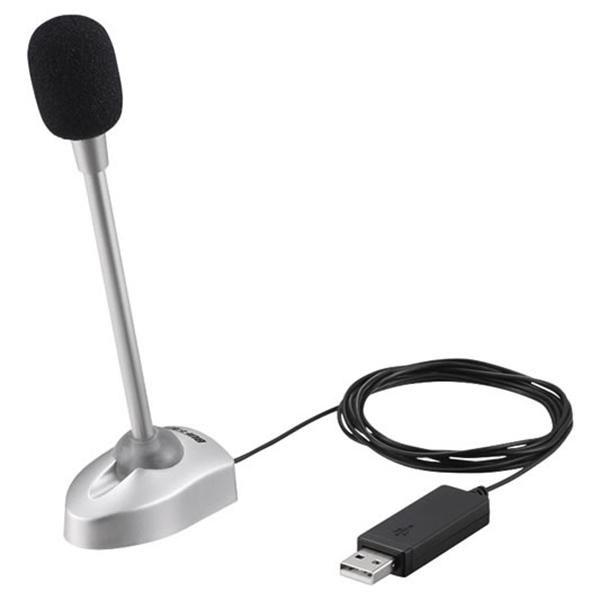 バッファロー BSHSMUM110SV BSHSMUM110SV マイク 小型スタンドタイプ シルバ...