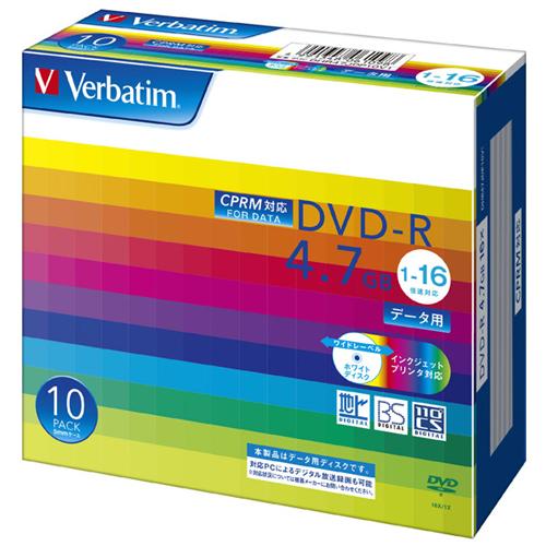 Verbatim データ用DVD-R 4．7GB 1-16倍速 CPRM対応 10枚入り DHR47...