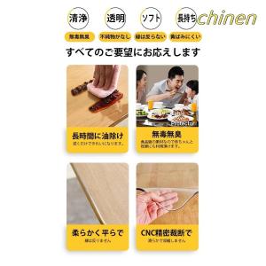 テーブルマット 円形 透明 PVC製 デスクマ...の詳細画像3