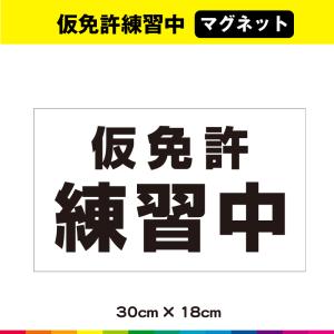仮免許 練習中 マグネット 仮免 練習 車 UVラミネート 取り外し可能 送料無料